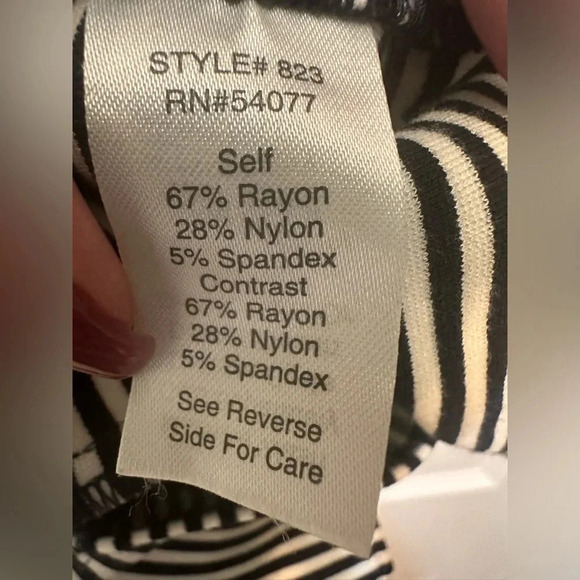 CAbi Jacket Navy Blue/White Striped Collared Double Breasted Pockets - Picture 7 of 8